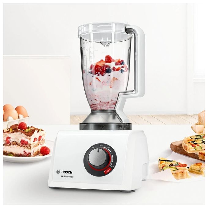 Bosch MC812W501 MultiTalent 8 Robot da Cucina Compatto Potenza 1000 W Ciotola XXL Capacita' 3,9 Litri Bianco