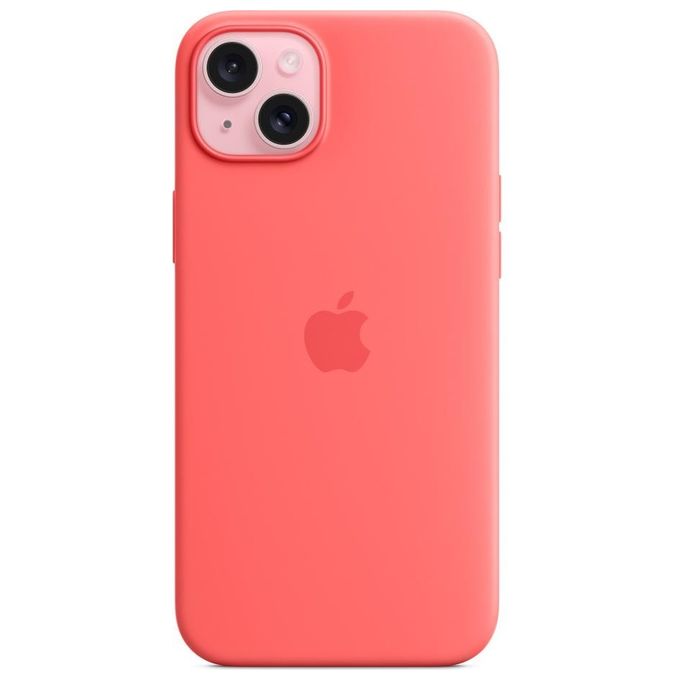 Apple MT163ZM-A Custodia MagSafe in Silicone Fodera Microfibra per iPhone 15 Plus colore Guava