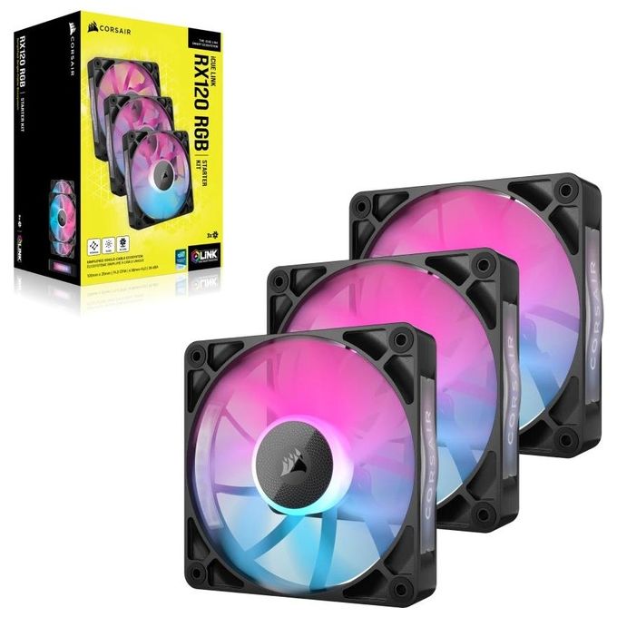 Corsair CO-9051018-WW iCUE LINK RX120 Ventilatore 120 mm 2100 rpm PWM Cuscinetto a Levitazione Magnetica colore Nero