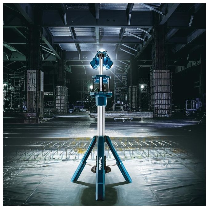 Makita DML814 Luce da Lavoro LED 3000 lm con Treppiede Regolabile colore Blu