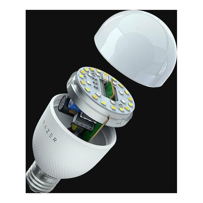 Razer RZ43-04250200-R3GC Aether Lampadina Smart LED RGB Chroma E27 9W 800lm Wi-Fi Bluetooth Matter colore Bianco