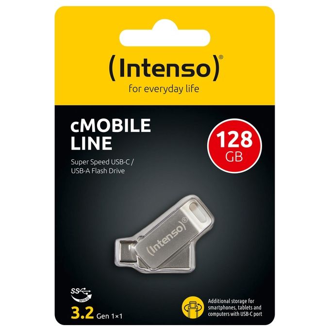 Intenso cMobile Line Unita' Flash Usb 128Gb Usb Type-a - Usb Type-c 3.2 Gen 1 Argento