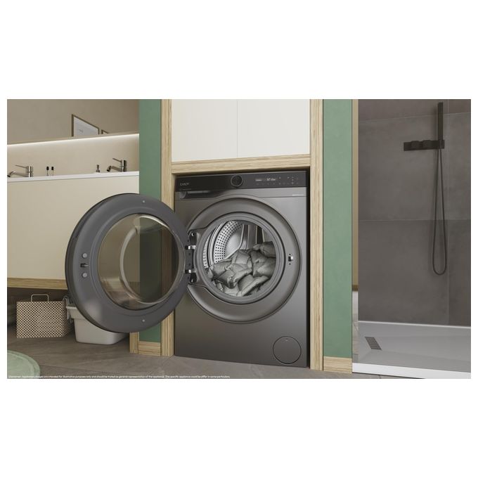 Candy BS 48SB6G-S Lavatrice Slim 8 Kg Classe A-10% Profondita' 49 cm Centrifuga 1400 giri Inverter Vapore Wi-Fi colore Antracite