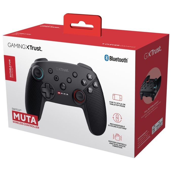 Trust GXT 1246 MUTA Gamepad Bluetooth Nintendo Switch Switch Lite Switch OLED Analogico Digitale 15 tasti 2 joystick 15h autonomia colore Nero