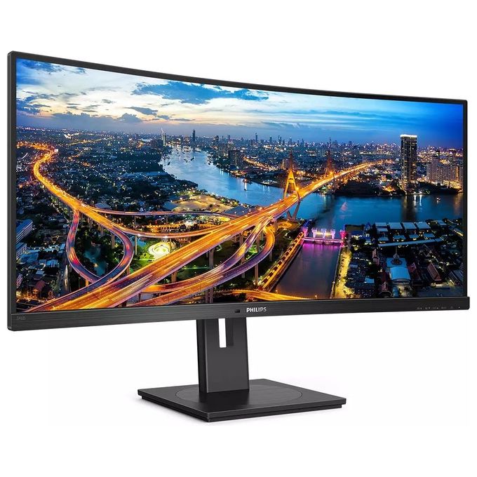Philips Monitor 346B1C Gaming Monitor Curvo 34'' 21:9 WQHD, 100 Hz, Adaptive Sync, Multiview (PiP, PbP), KVM e Audio Integrati, HDMI, Display Port, Docking Station USB-C, RJ45, Regolabile Ergonomicamente, Vesa