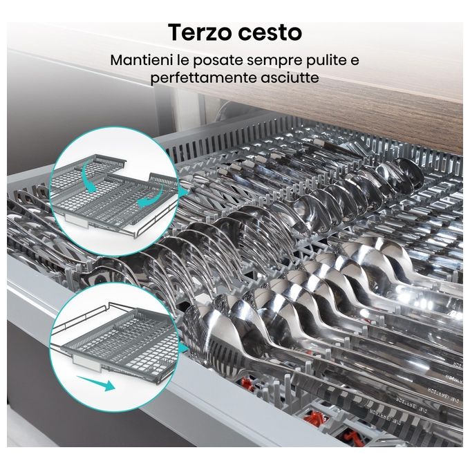 Hisense HV523E10 Lavastoviglie da Incasso a Scomparsa Totale 10 coperti Classe E 47 dB Terzo Cesto (82x45x55 cm) colore Nero