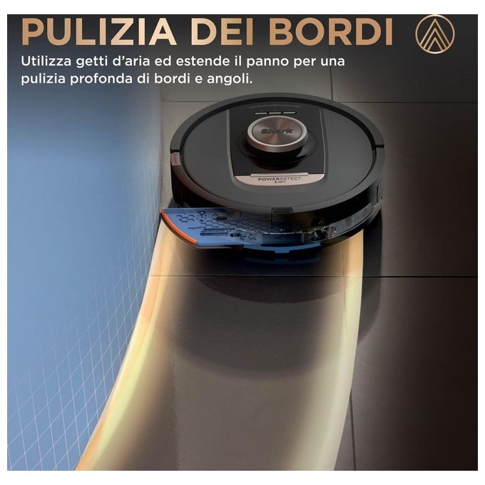 Shark RV2800ZEEU PowerDetect NeverTouch Pro Robot Aspirapolvere e Lavapavimenti 2 in 1 Navigazione 3D LiDAR Autonomia 100 min Wi-Fi-App colore Nero