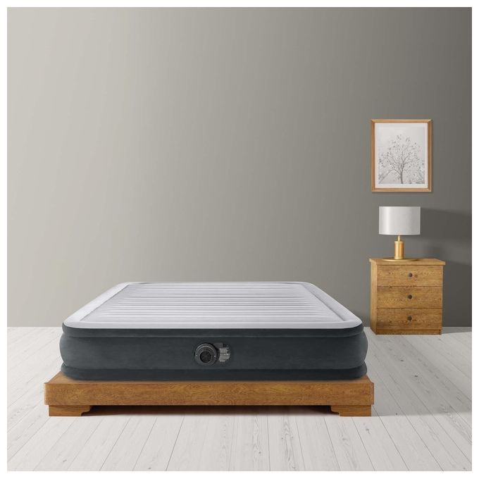 Intex 67770ND Materasso Dura-Beam Comfort Plush Matrimoniale con Pompa Elettrica Incorporata 152x203x33 cm Versione 2023