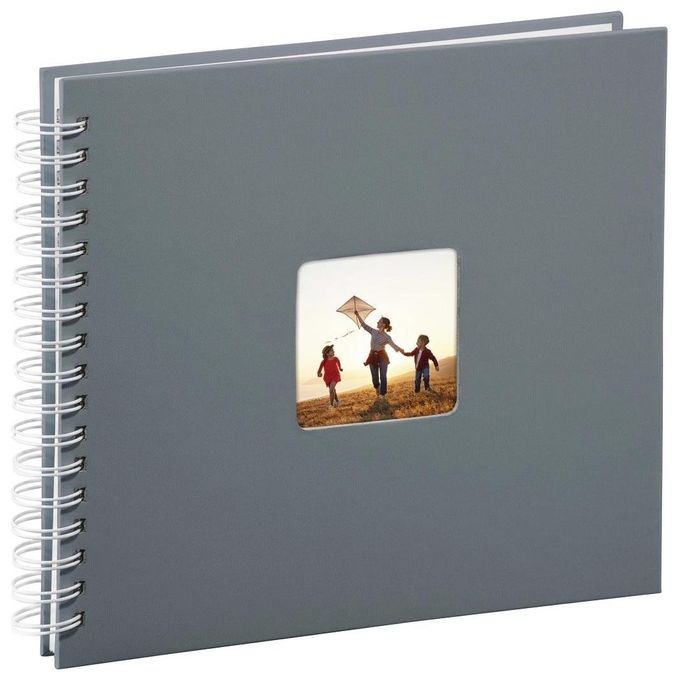 Hama Fine Art Album Fotografico e Portalistino a Spirale  Grigio 28x24cm 50 Pagine Bianche