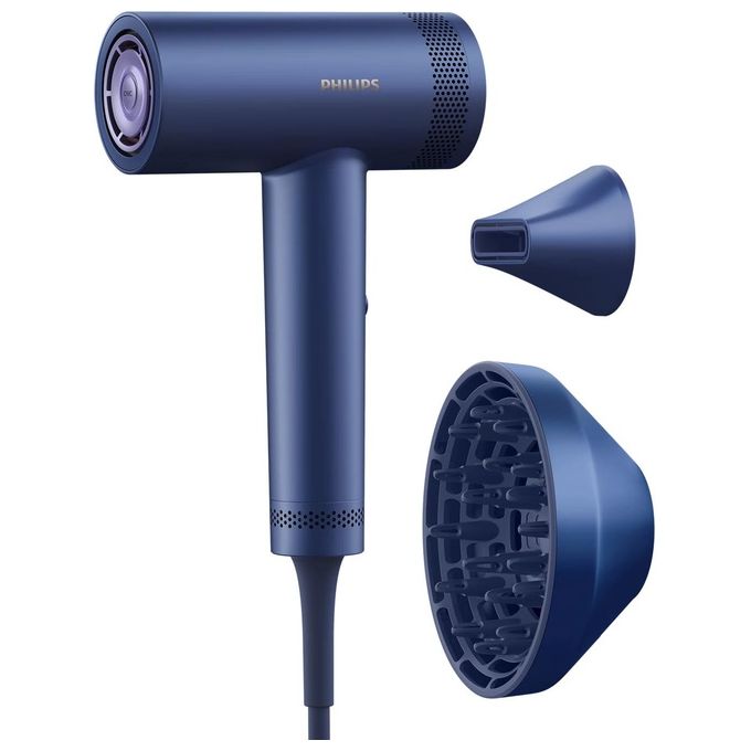 Philips BHD839-10 Serie 8000 Asciugacapelli 1400 W ThermoShield Advanced Ionico 3 velocita' 7 temperature con Diffusore colore Blu