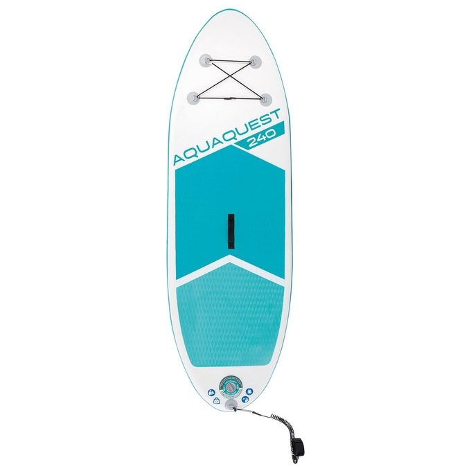Intex 68241NP Aqua Quest 240 Youth Tavola Gonfiabile da SUP Portata Massima 90 Kg con Tecnologia Drop Stitch e Grip Pad in EVA colore Celeste