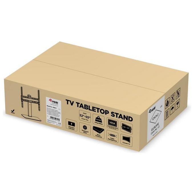 Equip 650611 Supporto da Tavolo per TV LCD 32'' 55'' VESA 400x400 40 Kg Regolabile in Altezza colore Nero