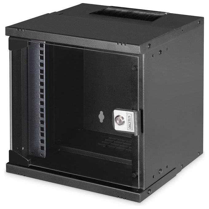 Digitus DN-49101 SOHO Pro Armadio Rack a Parete 10'' 6U 316x300 mm capacita' 30 Kg porta in vetro IP20 colore Nero