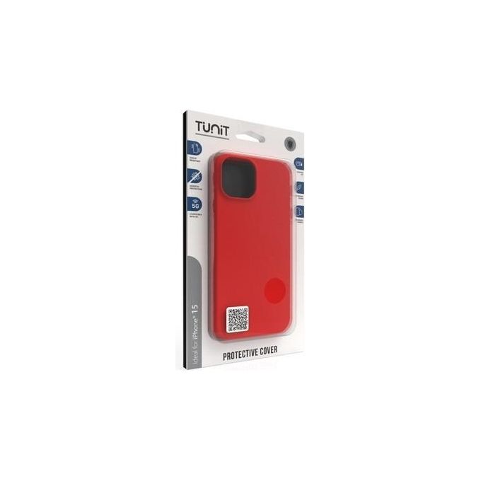 Tunit Cover in Silicone Protective MagSafe Compatible con iPhone 15 Rosso