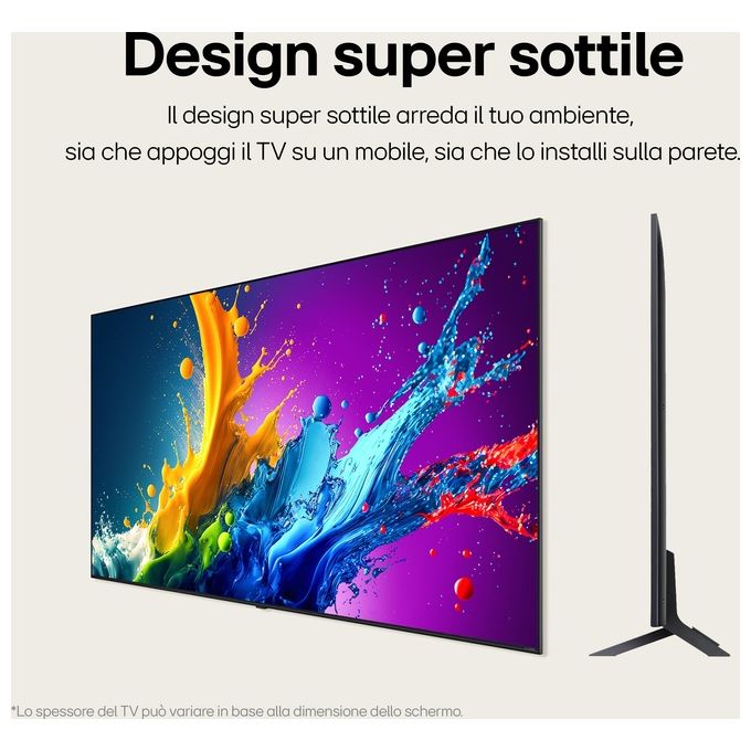 LG 75QNED80T6A.API Serie QNED80 TV 4K UHD Smart TV con webOS 24 3 HDMI QNED AI colore Blu