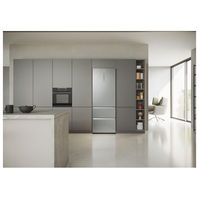 Haier HTR5720ENMG 3D 70 Serie 5 Frigorifero Combinato 3 Porte 483 L 200 cm Classe E 37 dB No Frost colore Argento