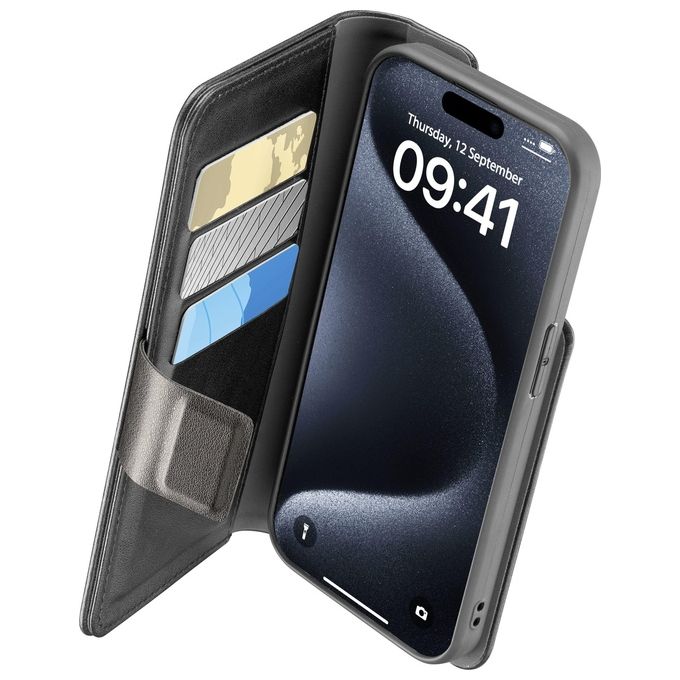 Cellular Line Cover Book Agenda per iPhone 15 Pro Max Nero