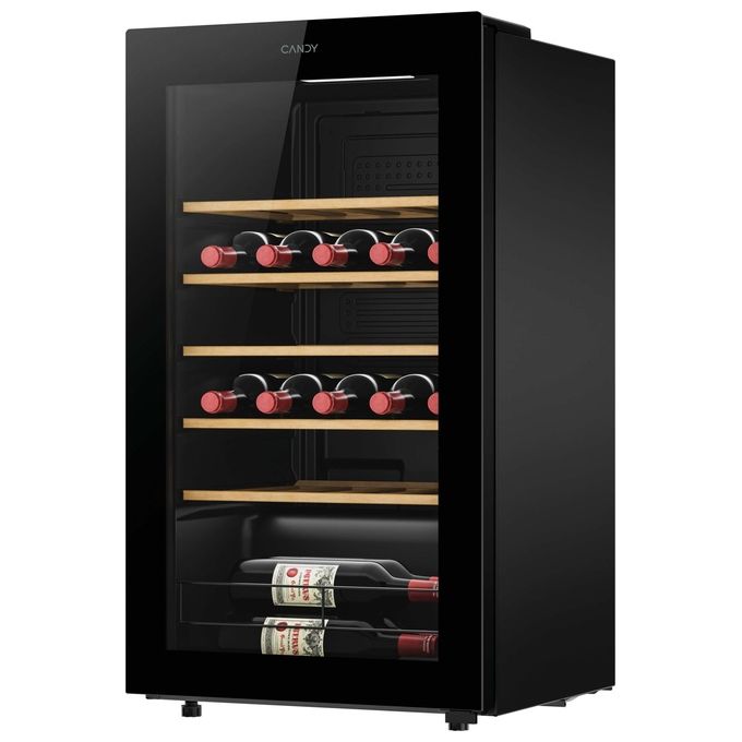 Candy CWC034 DiVino Cantinetta Vino 34 Bottiglie Classe G 37 dB Wi-Fi Ripiani Legno Libera Installazione colore Nero