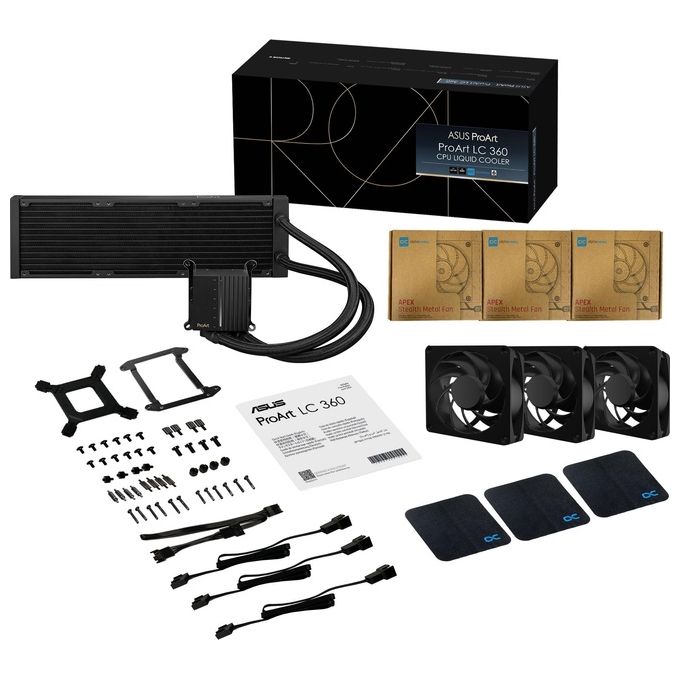 ASUS 90RC0120-M0UAY0 ProArt LC 360 Kit di raffreddamento a liquido Diametro 12 cm 3 ventole 800 2200 rpm Rumorosita' 35.7 dB colore Nero