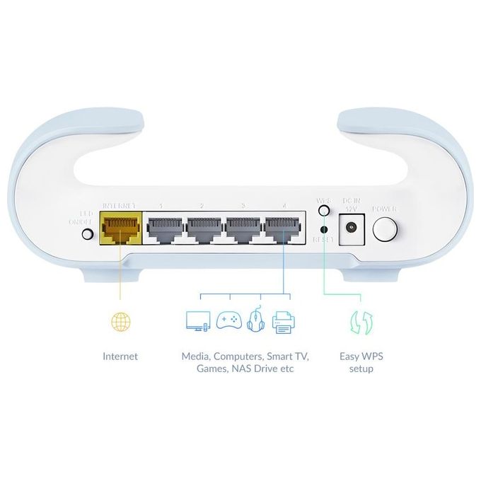 D-Link, Router Mesh Wi-Fi 6 AX3000 Aquila Pro AI, Dual-band, Bianco e Blu