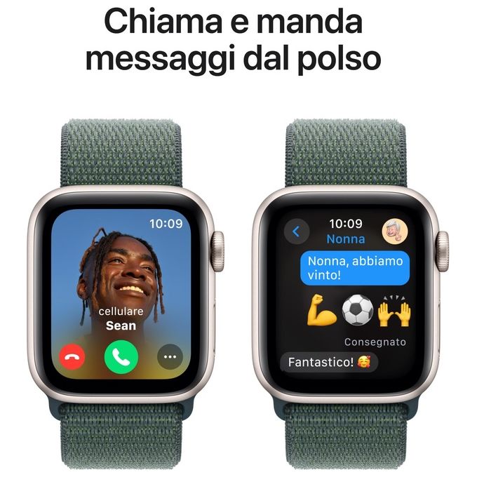 Apple MXEH3QL-A Apple Watch SE GPS 40 mm Smartwatch Cassa in Alluminio Cinturino Sport Loop Verde colore Verde