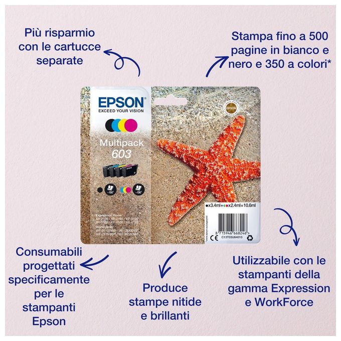 Epson Cartuccia d'Inchiostro Originale Ciano 603XL