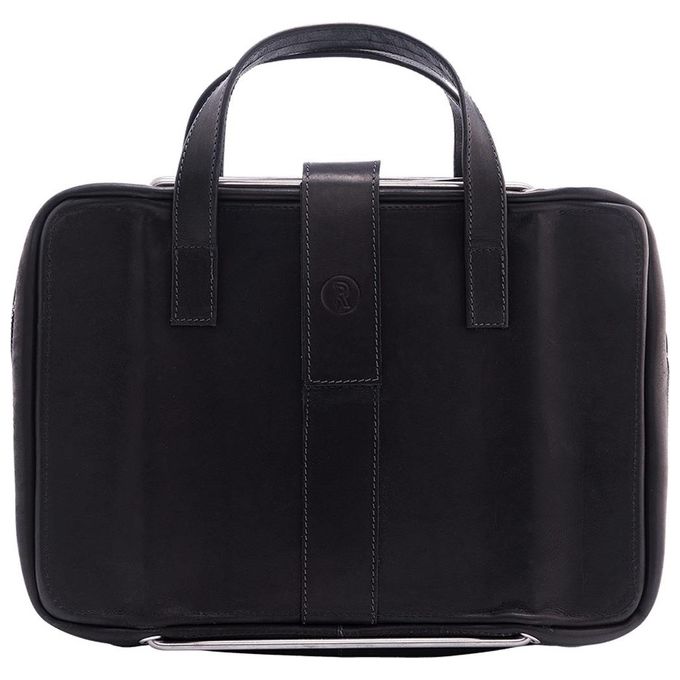 R-Go Tools RGOAVLAPBL Borsa per laptop R-Go Viva in pelle pieno fiore con supporto integrato ergonomico per laptop fino a 15.6'' colore Nero