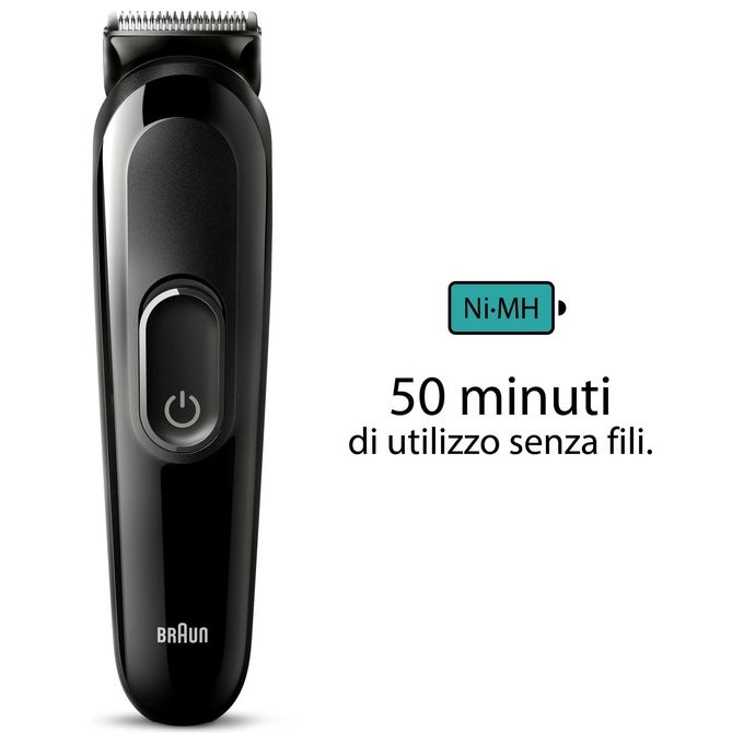 Braun MGK3410 Series 3 Regolabarba All-in-One 6 in 1 Styling Kit autonomia 50 min colore Nero