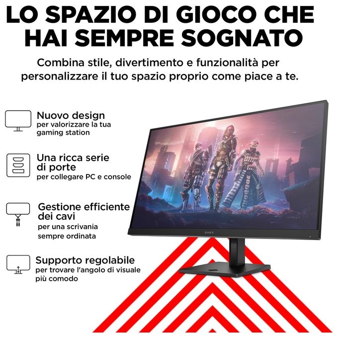 HP 780K0AA#ABB OMEN Monitor da gaming 31,5'' QHD 165 Hz IPS HDR400 AMD FreeSync Premium colore Nero