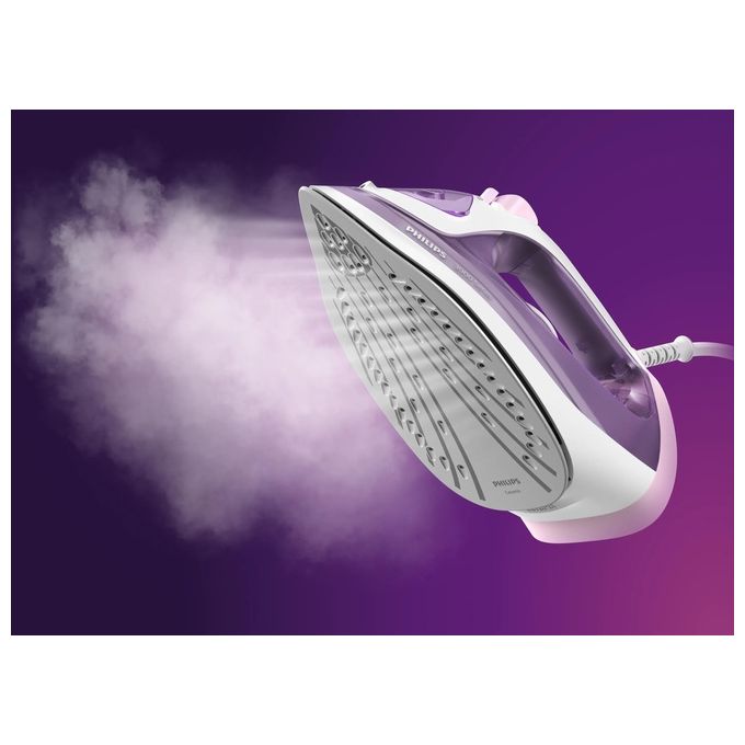 Philips DST3010-30 Serie 3000 Ferro da Stiro a Vapore 2000 W Piastra Ceramica Vapore 30 g-min Colpo Vapore 140 g-min colore Viola Bianco