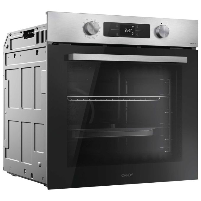 CANDY CA6 N5B3EYTX Bake 800 Forno da incasso elettrico multifunzione 78 L Classe A++ con cottura a vapore Wi-Fi (59.5x59.5x56.8 cm) colore Nero Acciaio Inox