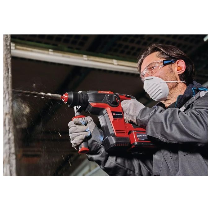 Einhell 4514274 TP-HD 18-28 Li BL+4 Martello Tassellatore a Batteria 18V 3 Ah Brushless con Batteria e Caricabatterie colore Nero Rosso