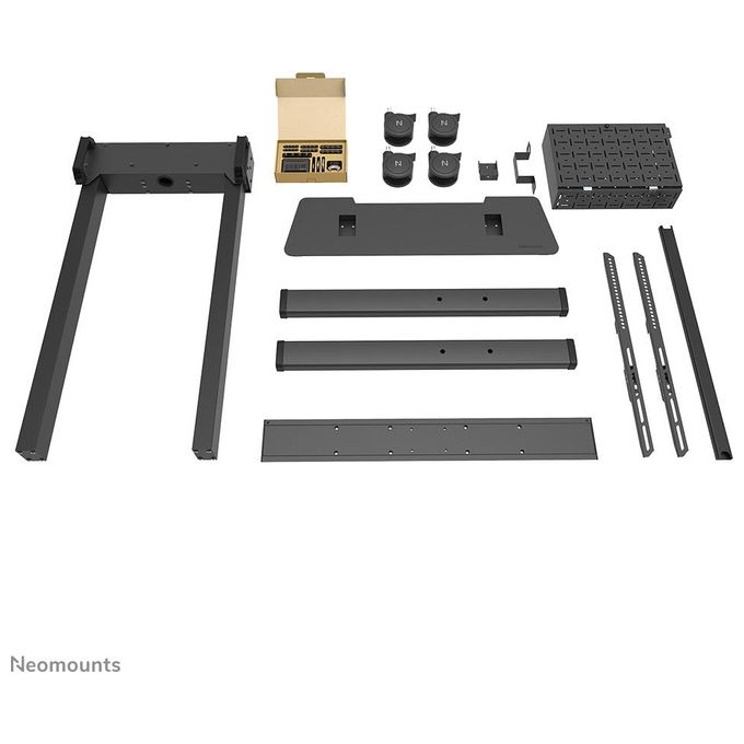 Neomounts W127366252 FL55-875BL1 Carrello TV Motorizzato per Display 55-100 Pollici VESA 100x100-800x600 Altezza Regolabile con Telecomando Ruote Bloccabili Fino a 110 Kg colore Nero