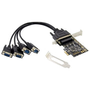 Conceptronic EMRICK12B Scheda PCI-E 4 Porte Seriali RS232 DB9 Conforme PCIe 2.0 Buffer FIFO 256 B colore Nero