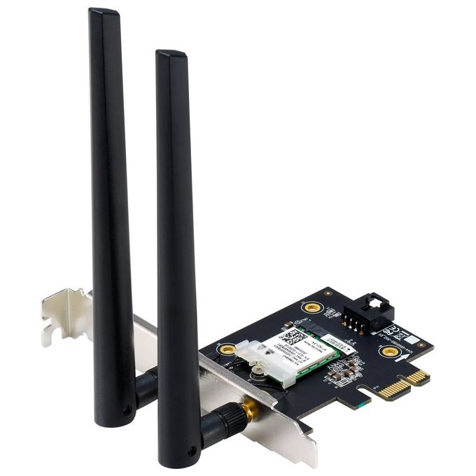 Asus PCE-AXE5400 Scheda di Rete WiFi 6E PCI-E Banda 6GHz 160MHz Bluetooth 5.2 WPA3 OFDMA MU-MIMO 2 Antenne Esterne colore Nero