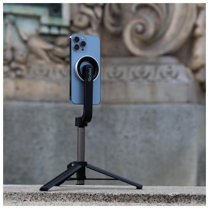 Rollei 23065 Treppiede per Smartphone con Supporto Magnetico MagSafe e Telecomando Bluetooth colore Nero