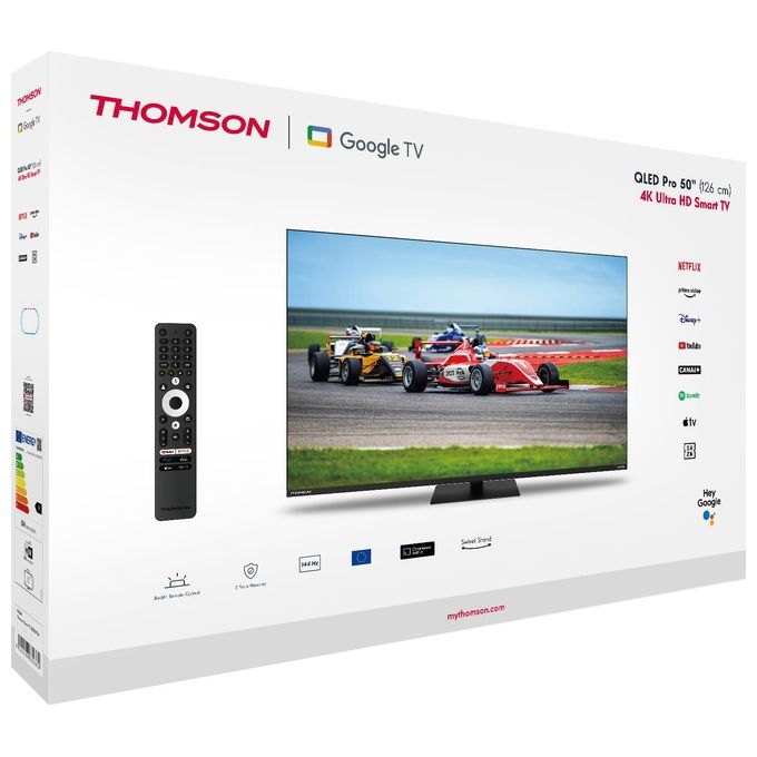 Thomson 50QG7C14 Smart TV 50'' QLED Pro 4K Ultra HD 144Hz Google TV Dolby Vision Atmos Wi-Fi colore Nero