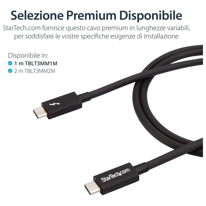 Startech cavo thunderbolt 3 usb-c (20gbps) da 1 m - compatibile con thunderbolt, usb e displayport - m-m