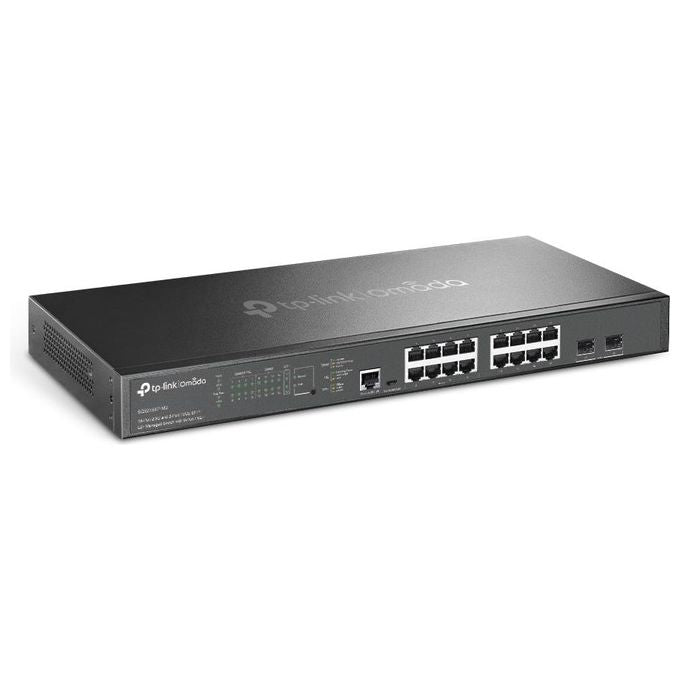 TP-Link SG3218XP-M2 Omada Switch Gestito L2+ 16 porte 2.5GBase-T PoE+ 8P 2 slot SFP+ 10GE 120 Gbit-s colore Nero