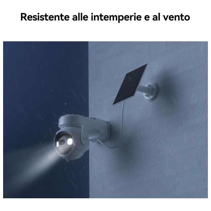 Imou KIT-IPC-K9EP-3T0WE Cell PT Kit Telecamera IP Esterno 2K 3MP Pan Tilt 360° Batteria 15000 mAh Pannello Solare IP66 colore Bianco