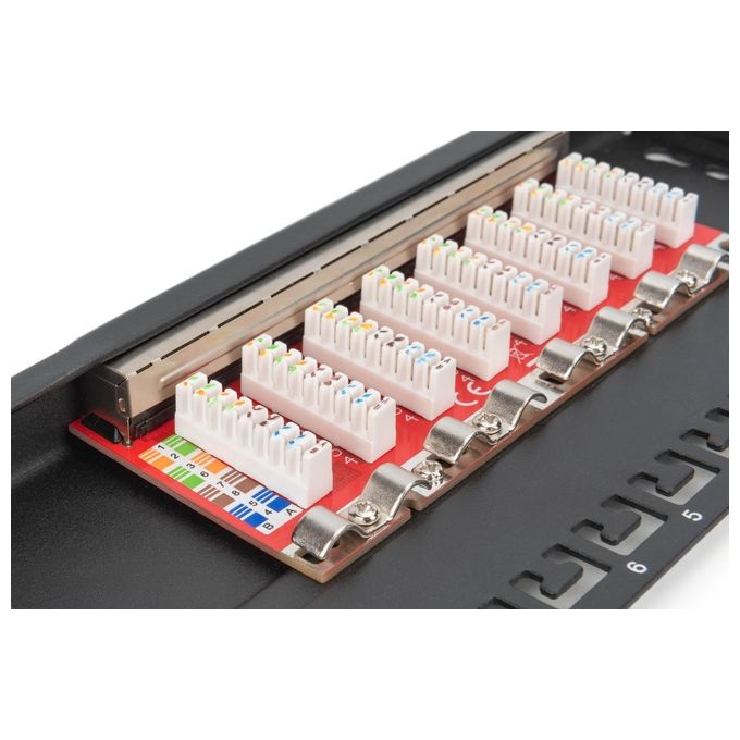 Digitus Pannello Patch Cat 6a Schermato 8 Porte 0.5U 10'' Colore Nero