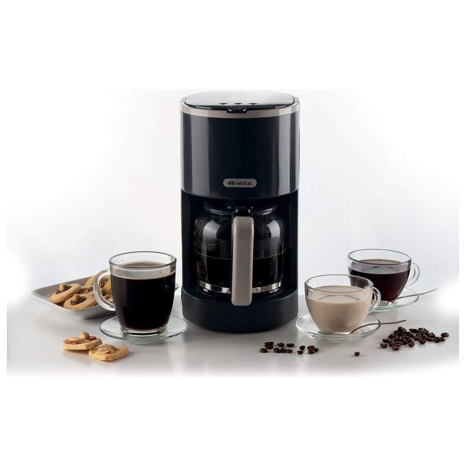 Ariete 1394 Breakfast Macchina da caffe' Filtro 12 Tazze Antigoccia Mantenimento Calore 900W colore Grigio Scuro