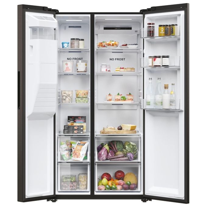 Haier HSR5918DIPB SBS 90 Serie 5 Frigorifero Americano Side by Side 511 L 177 cm Classe D 40 dB No Frost Dispenser Acqua e Ghiaccio colore Nero