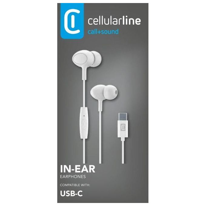 Cellular Line Auricolari con Microfono e Filo Bianco