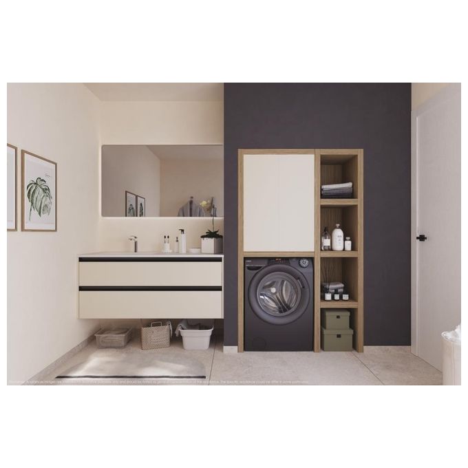 Candy RO6106DWMRR7-1-S RapidÓ - Lavatrice a carica frontale 10 kg, 1600 rpm, Classe A, Wi-Fi + BLE, Funzione vapore, (85×60×58 cm), Antracite