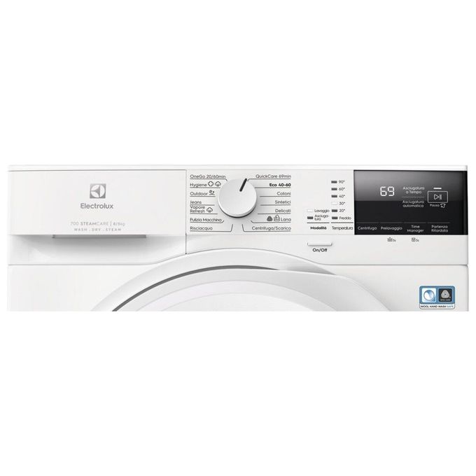 Electrolux EW7W285W SteamCare 700 Lavasciuga Frontale 8-5 Kg 1400 rpm Classe D SteamRefresh DualCare SensiCare+ (85x60x60 cm) colore Bianco