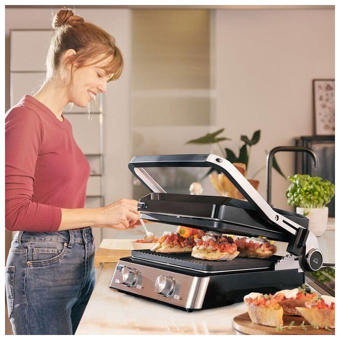 Braun CG 7020 Griglia Elettrica di Contatto 2000 W piastre in ghisa antiaderente PTFE 667 cm² fino a 6 persone colore Nero Acciaio inox