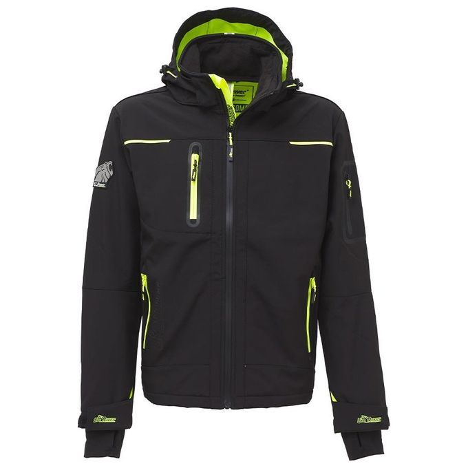 U-Power FU187BC Space Giacca Softshell Impermeabile Antivento Traspirante Cappuccio Staccabile Membrana U-Tex colore Nero