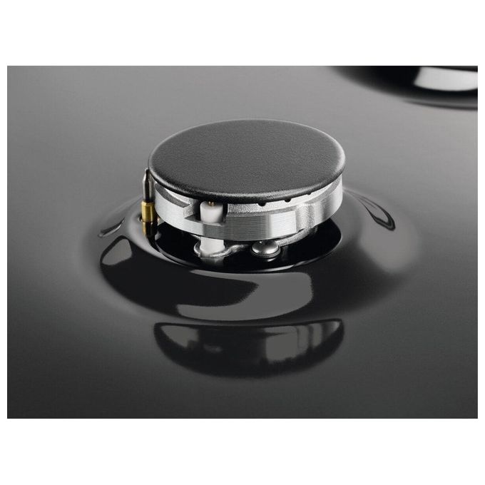 Electrolux PN750RUV Serie 300 Piano cottura a gas 75 cm 5 fuochi Wok Bruciatore Tripla Corona Sicurgas colore Nero Ghisa