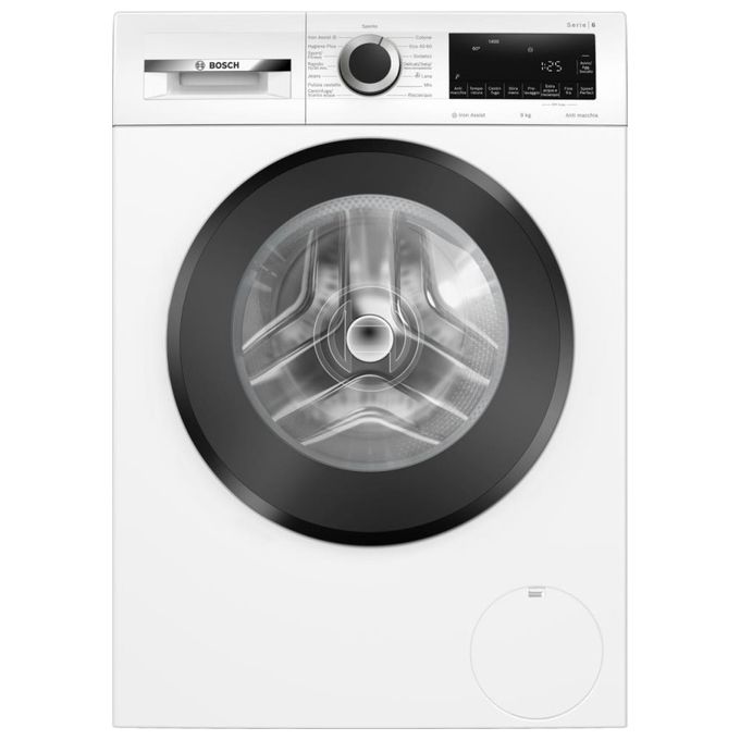 Bosch serie 6 WGG244Z9IT Lavatrice libera installazione a carica frontale 9Kg 1400 giri Classe A Iron assist SpeedPerfect bianca